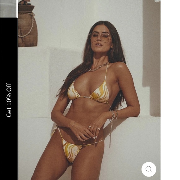 Monica Hansen Beachwear Vintage Chic Wrap Bikini Top and Bottoms small/medium - Picture 2 of 14